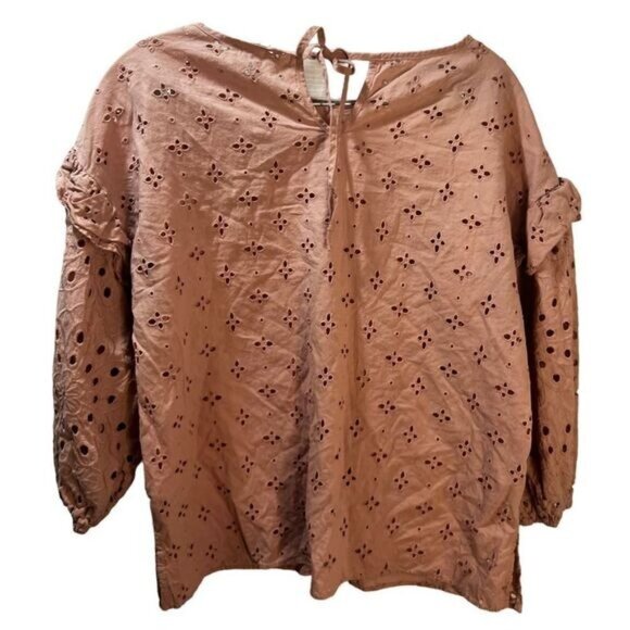 NEW Status by Chenault Women's Mixed Pattern Cotton Eyelet Top - Picture 3 of 7